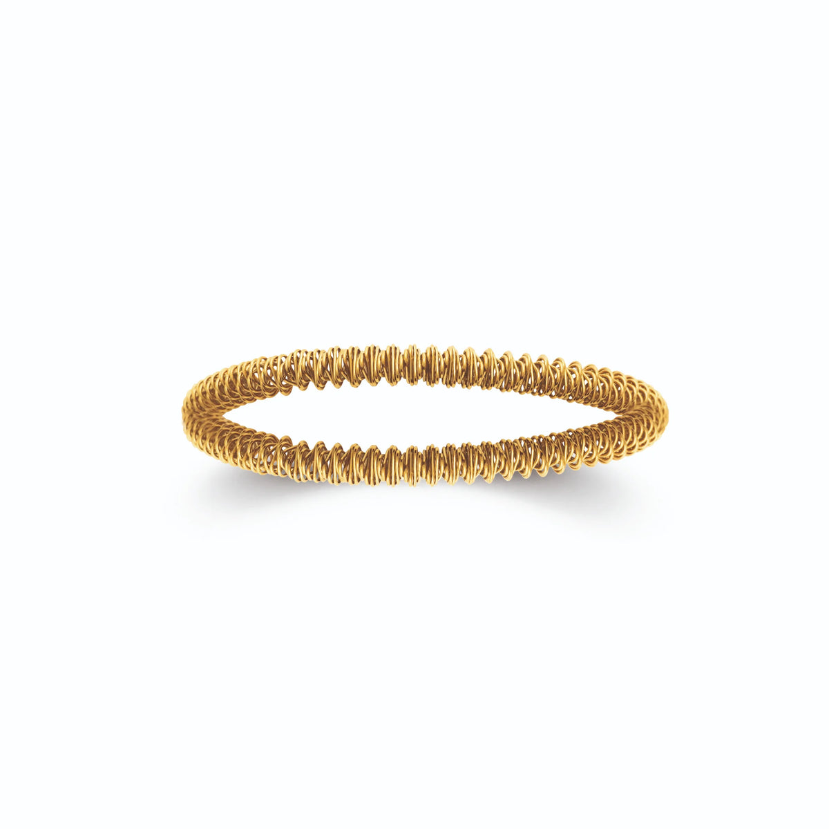 Bracelet jonc spirale en acier PVD doré