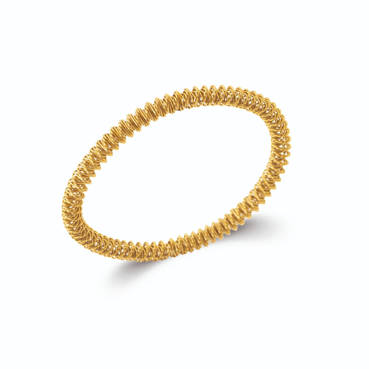 Bracelet jonc spirale en acier PVD doré