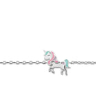 Bracelet licorne enfant en argent 925 rhodié, 15 cm
