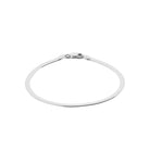 Bracelet maille chevron plate large en argent 925 rhodié
