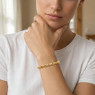 Bracelet "Maille Entrelacée" en PVD Doré (21 cm)