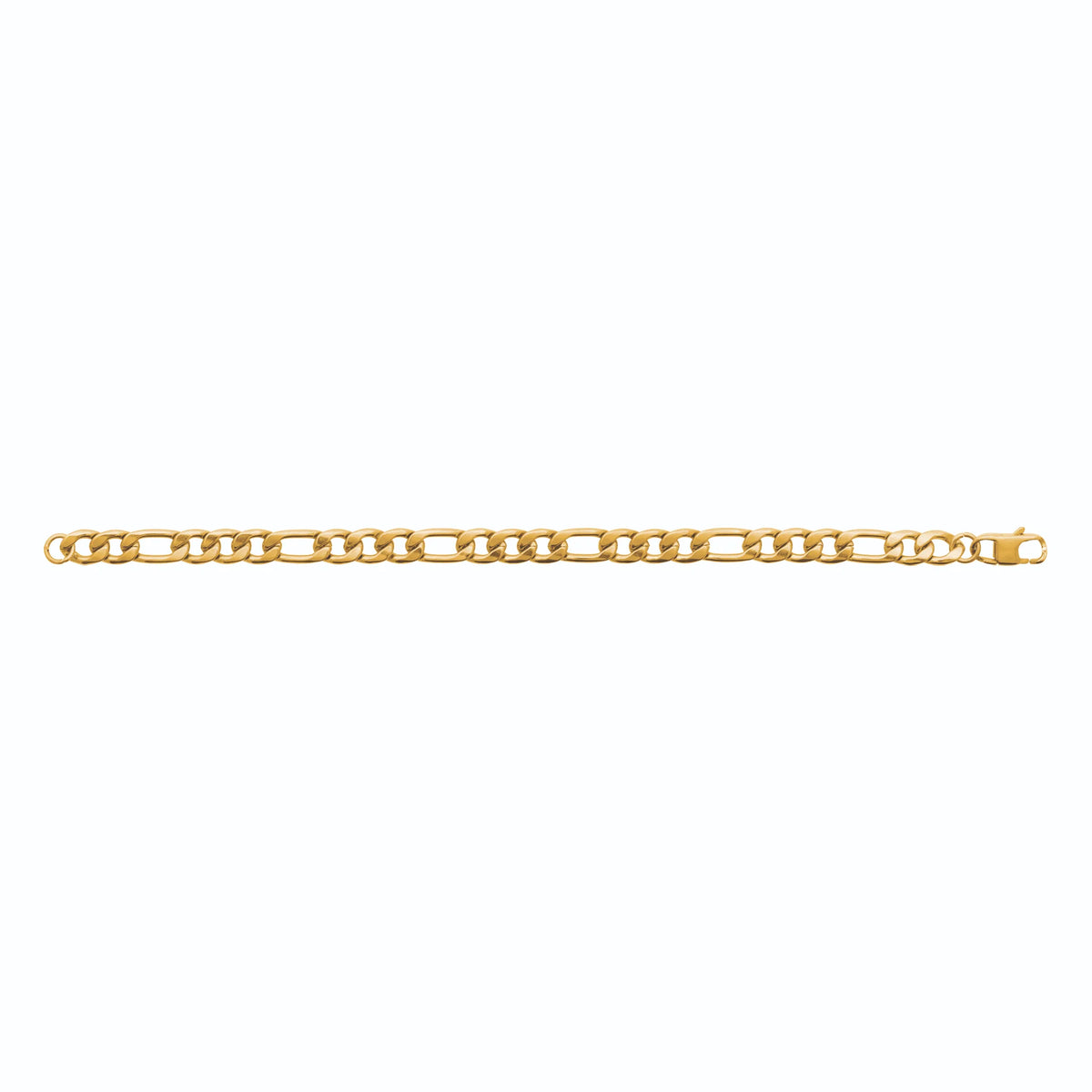 Bracelet maille figaro en acier PVD doré homme