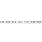 Bracelet maille figaro large en acier PVD argenté homme