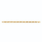 Bracelet maille figaro large en acier PVD doré homme