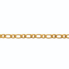 Bracelet maille figaro large en acier PVD doré homme