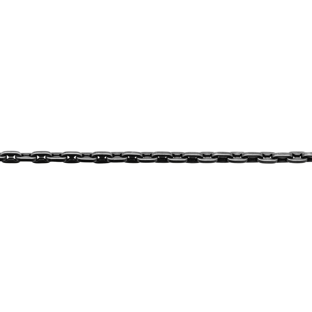 Bracelet maille forçat allongée en acier noir homme