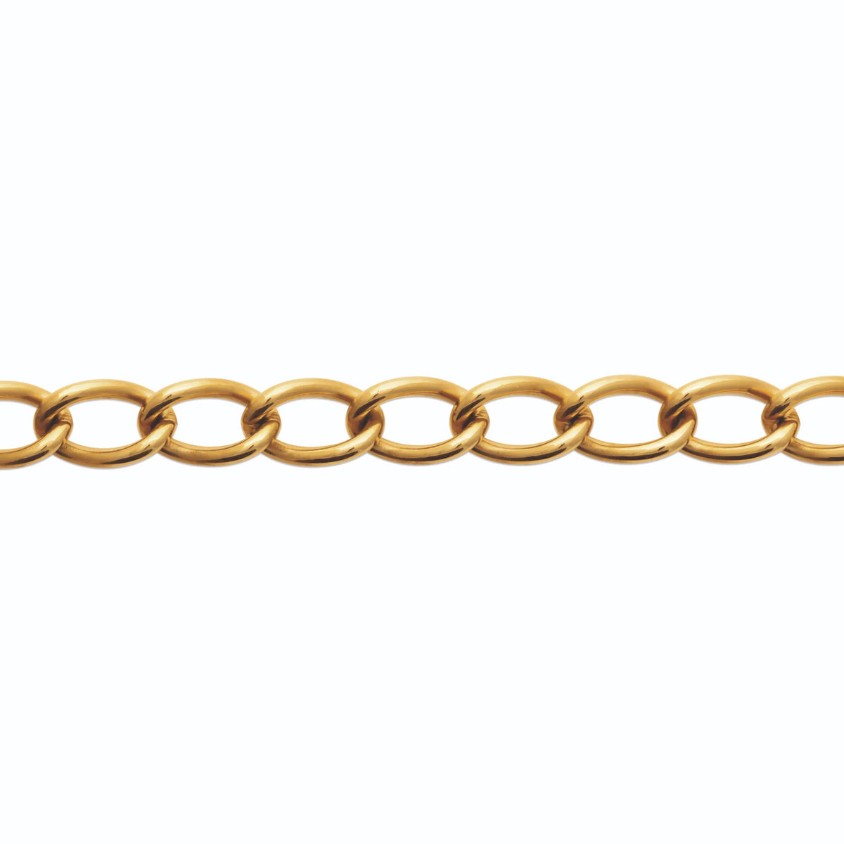 Bracelet maille gourmette large en acier PVD doré