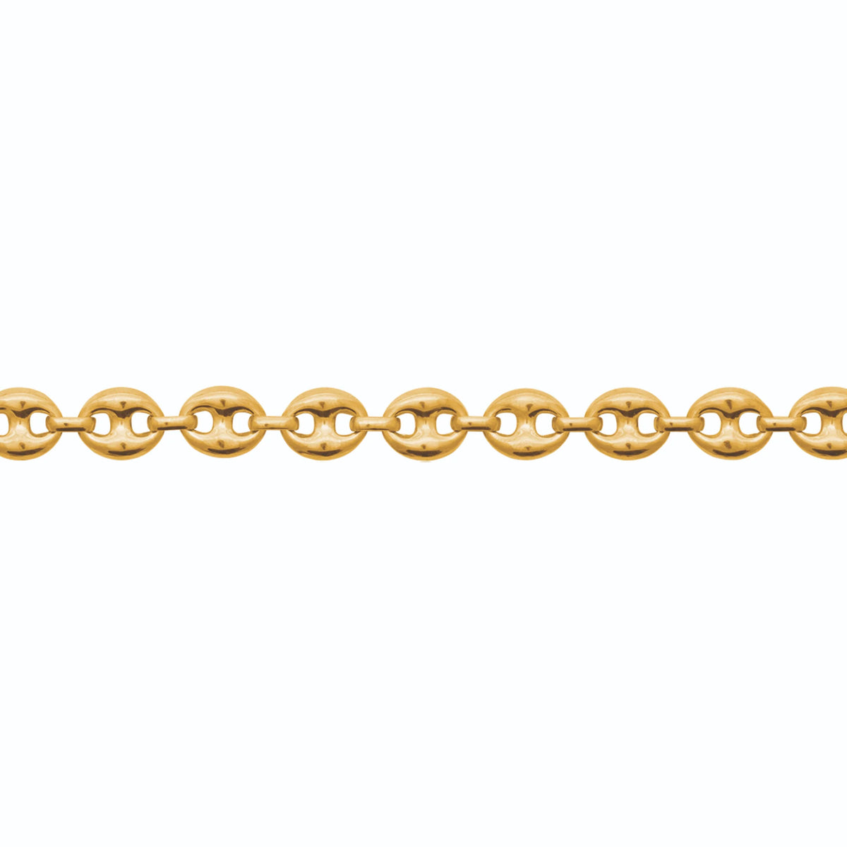 Bracelet maille grain de café en acier PVD doré homme