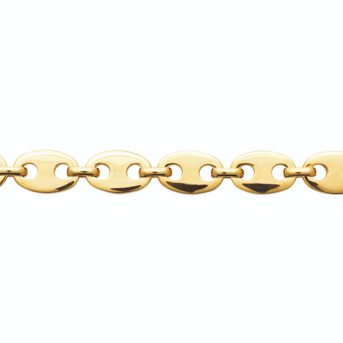 Bracelet maille grain de café en acier PVD doré