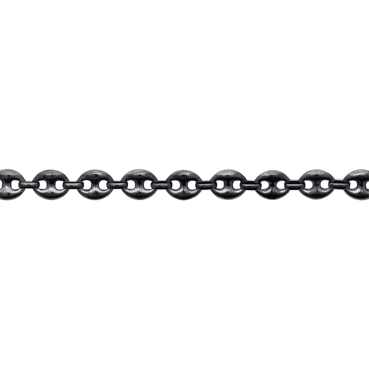 Bracelet maille grain de café en acier PVD noir homme