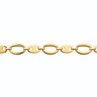 Bracelet maille grain de café et maillons ovales en acier PVD doré