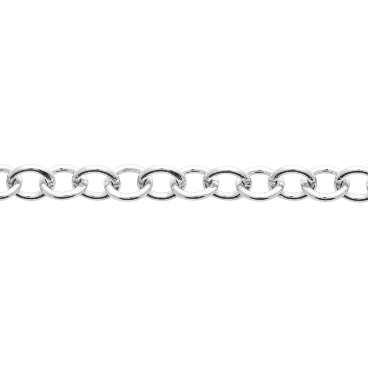Bracelet maille jaseron épaisse en argent 925 rhodié