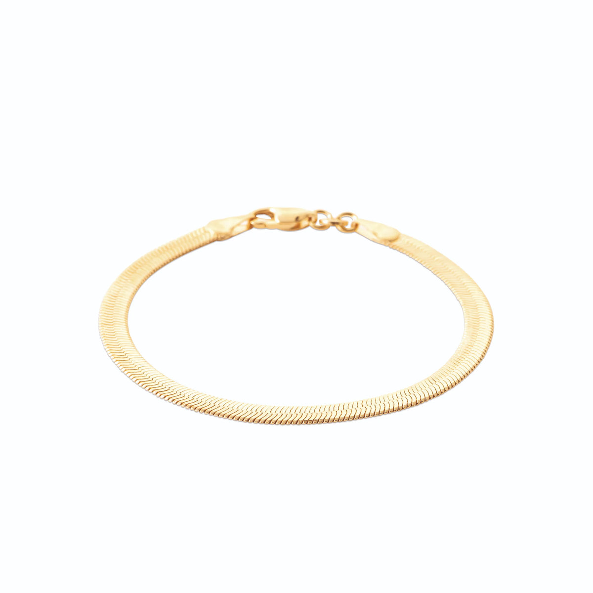 Bracelet maille serpent plate en plaqué or