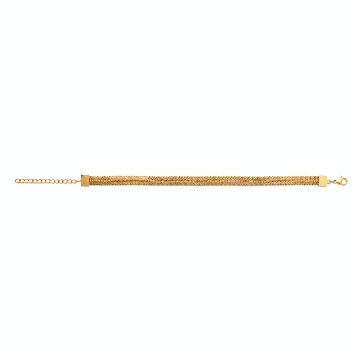 Bracelet maille tissée souple en acier PVD doré