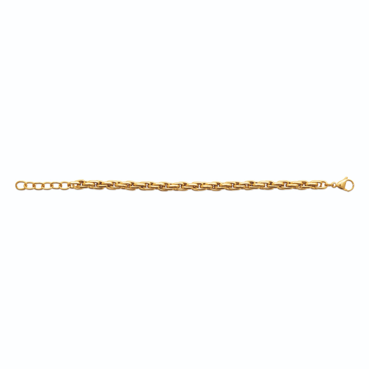 Bracelet maille torsadée façon corde en acier PVD doré