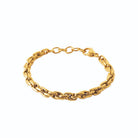 Bracelet maille torsadée façon corde en acier PVD doré
