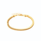 Bracelet maille tressée plate en acier PVD doré