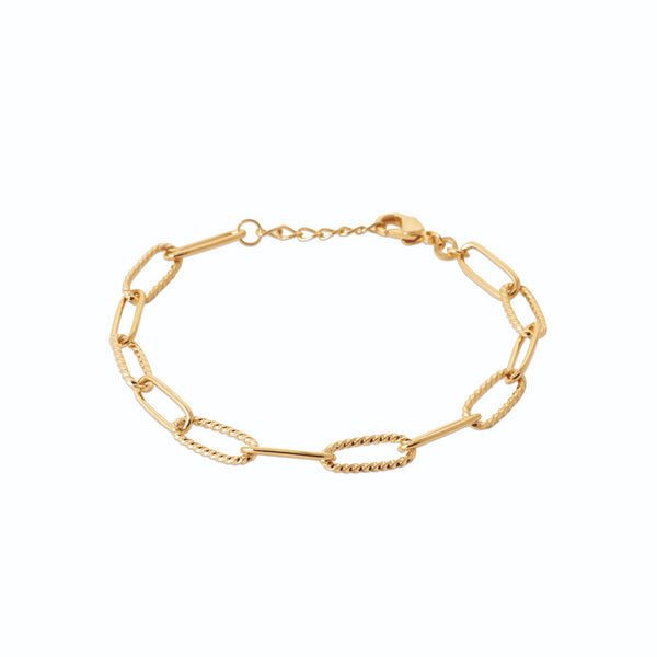Bracelet maille trombone en plaqué or