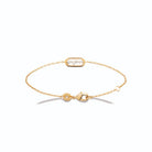 Bracelet maillon ovale serti de zircons en plaqué or
