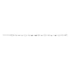 Bracelet maillons navette plats en argent 925 rhodié