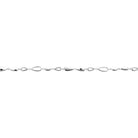 Bracelet maillons navette plats en argent 925 rhodié