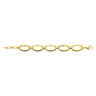 Bracelet maillons ovales allongés en acier PVD doré