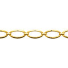 Bracelet maillons ovales allongés en acier PVD doré