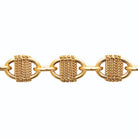 Bracelet maillons ovales cordés en acier PVD doré
