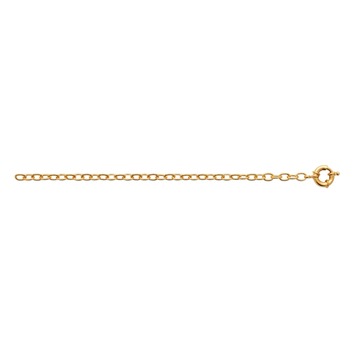 Bracelet maillons ovales épais en plaqué or, vue de profil