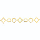 Bracelet maillons plats ovales et losanges en acier PVD doré