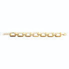 Bracelet maillons rectangulaires épais en acier PVD doré