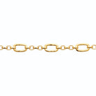 Bracelet maillons rectangulaires et fermoir à barrette en acier PVD doré