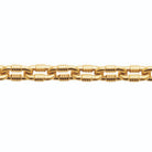 Bracelet maillons rectangulaires striés en acier PVD doré