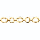 Bracelet maillons ronds lisses et torsadés en acier PVD doré