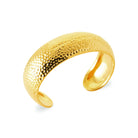 Bracelet manchette bombée martelée en acier PVD doré