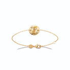 Bracelet médaille girafes enfant en plaqué or, 16 cm