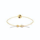 Bracelet médaille pattes enfant en plaqué or, 16 cm