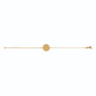 Bracelet médaille ronde enfant en plaqué or, 16 cm