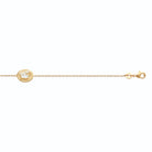 Bracelet médaillon mouton enfant en plaqué or, 16 cm