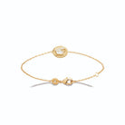 Bracelet médaillon mouton enfant en plaqué or, 16 cm