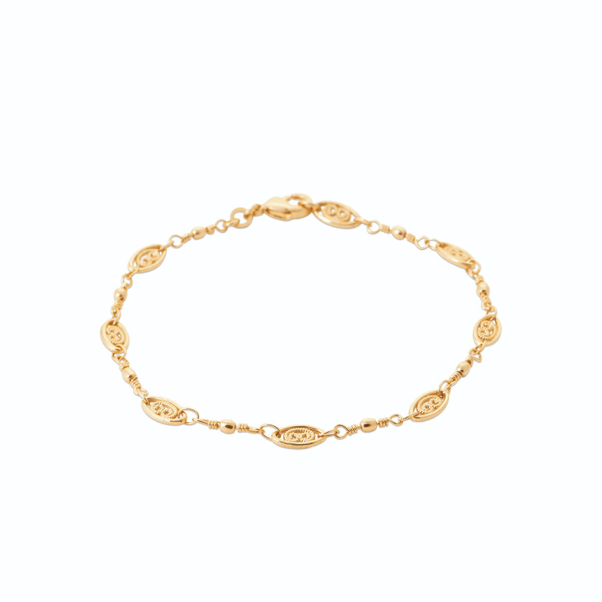 Bracelet médaillons filigranés en plaqué or