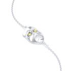 Bracelet Mélancolie en or blanc 18 carats, masque théâtre triste Diamant jaune
