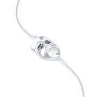 Bracelet Mélancolie en or blanc 18 carats, masque théâtre triste Diamant noir