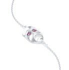 Bracelet Mélancolie en or blanc 18 carats, masque théâtre triste Rubis