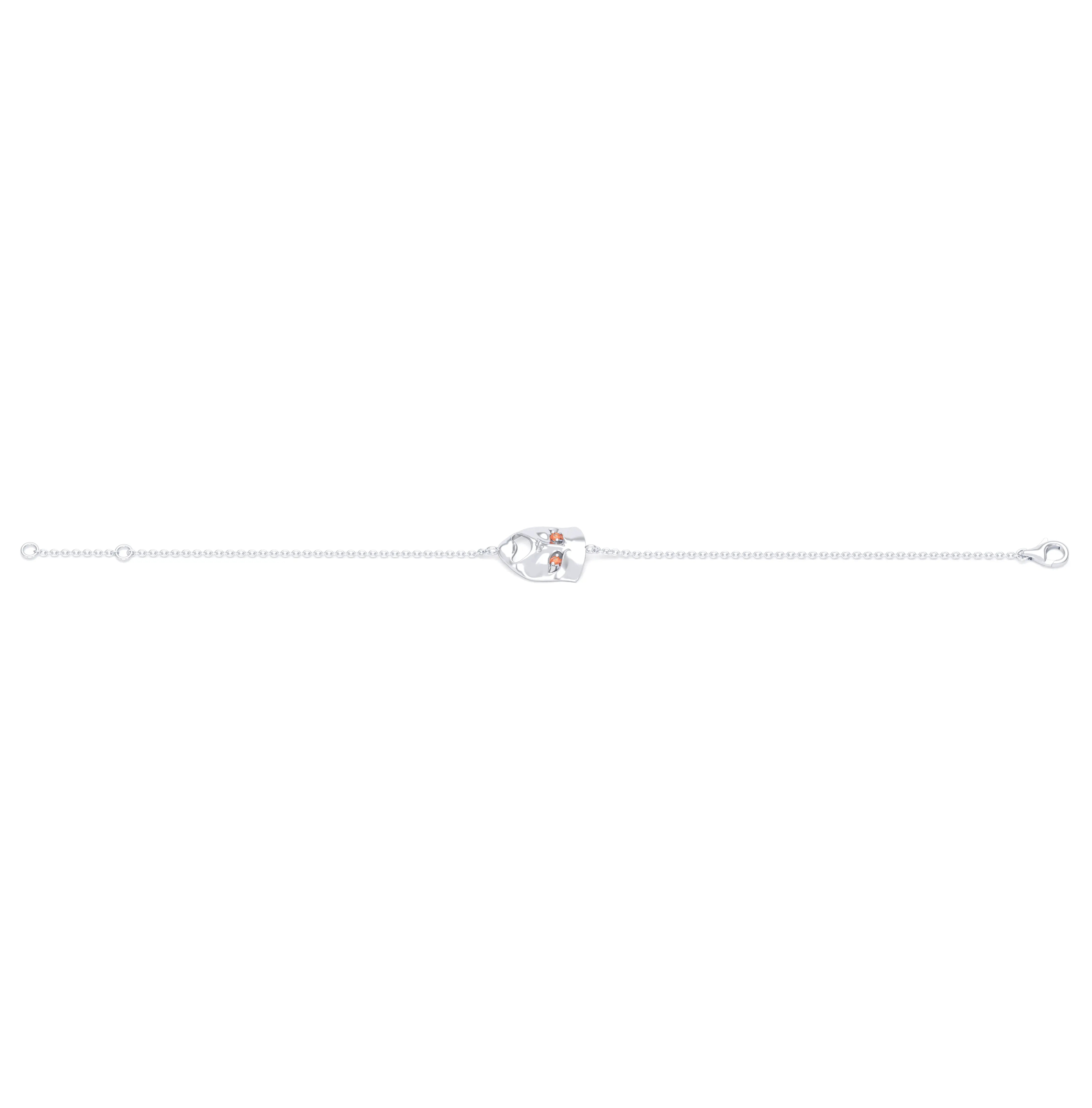 Bracelet Mélancolie en or blanc 18 carats, masque théâtre triste