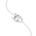Bracelet Mélancolie en or blanc 18 carats, masque théâtre triste Saphir pêche