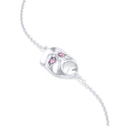 Bracelet Mélancolie en or blanc 18 carats, masque théâtre triste Saphir rose
