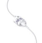 Bracelet Mélancolie en or blanc 18 carats, masque théâtre triste Saphir violet