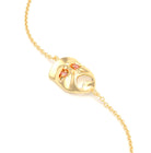 Bracelet Mélancolie en or jaune 18 carats, masque théâtre triste Saphir pêche