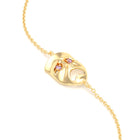 Bracelet Mélancolie en or jaune 18 carats, masque théâtre triste Saphir violet